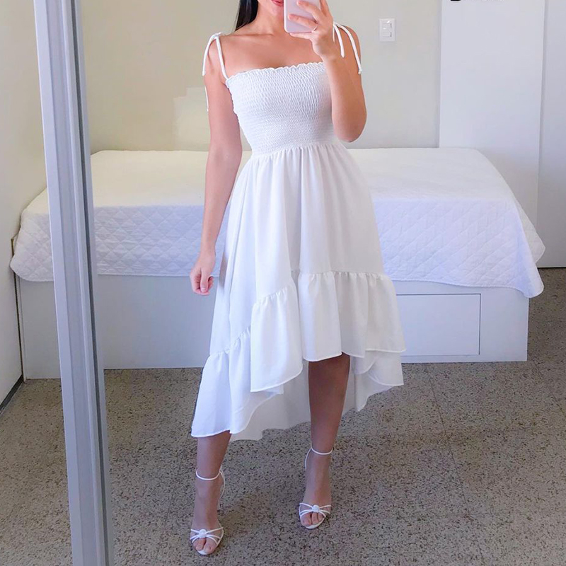 New Sleeveless Sling Dress Slim Mid Skirt