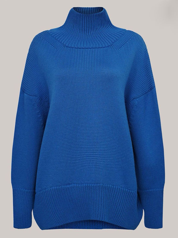 Long Sleeve Turtleneck Elegant Solid Color Casual Pullover Sweater
