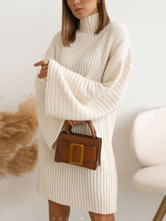 Tai Hang Strip Flare Sleeve Knit Dress