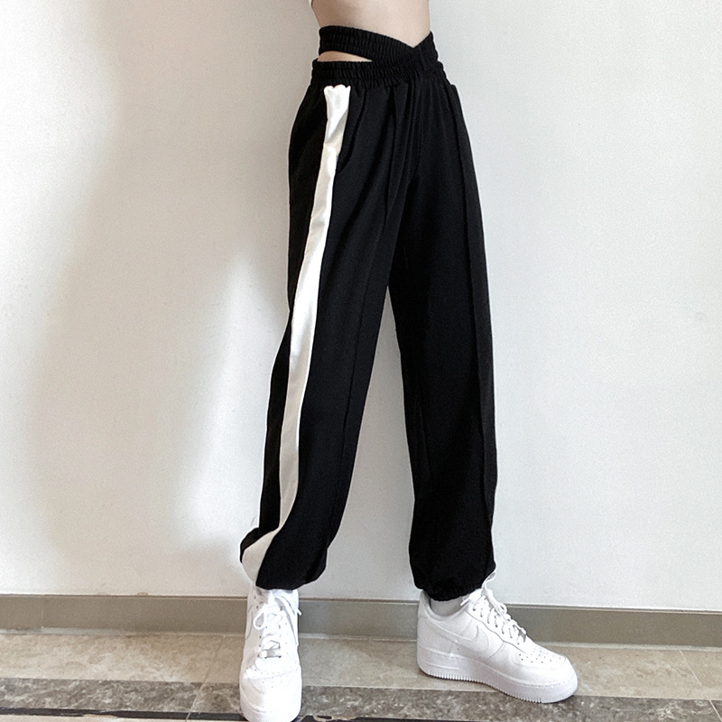 Street Hip hop Style Leaky Stitching Casual Pant