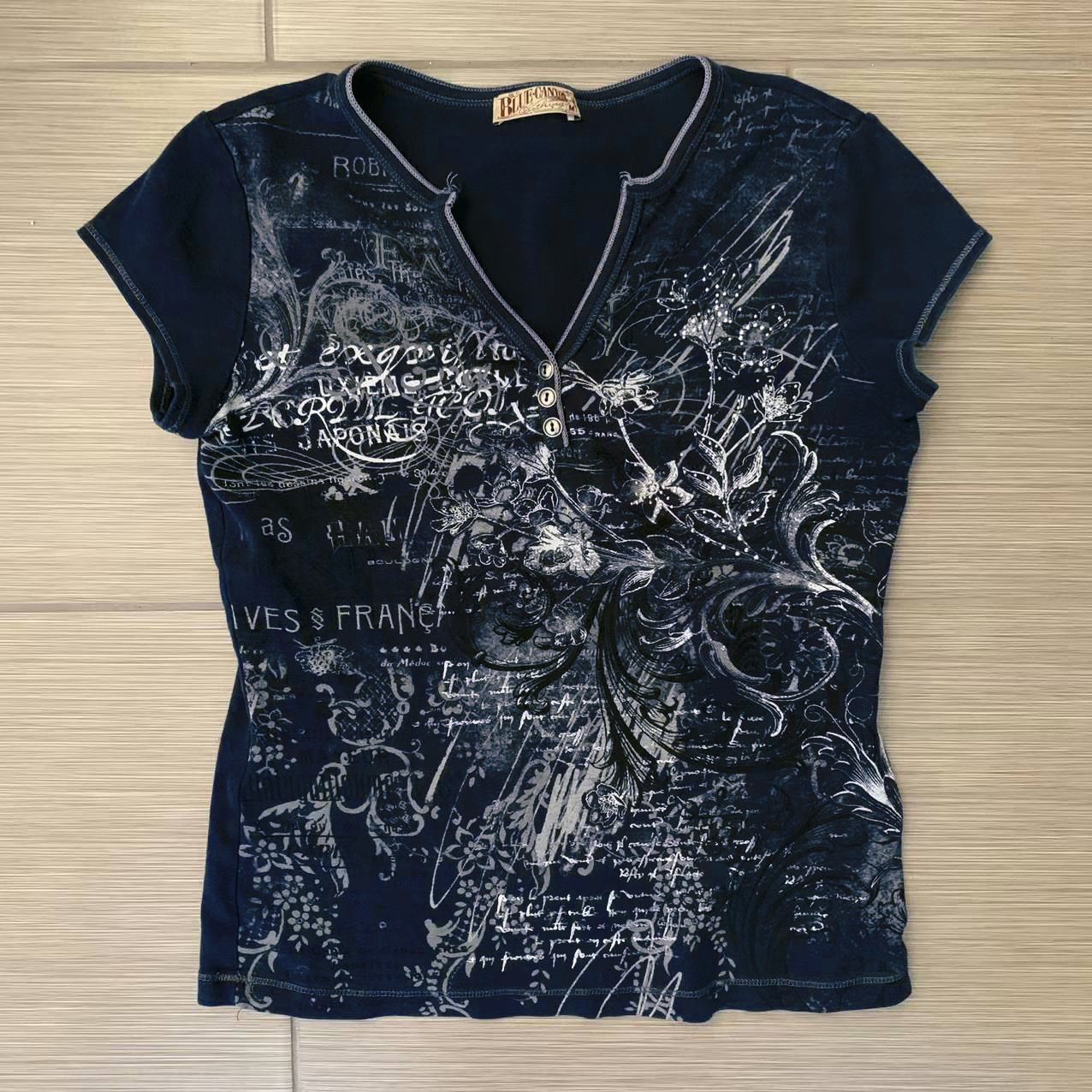 Abstract Graphic Print Cropped Short sleeve T shirt