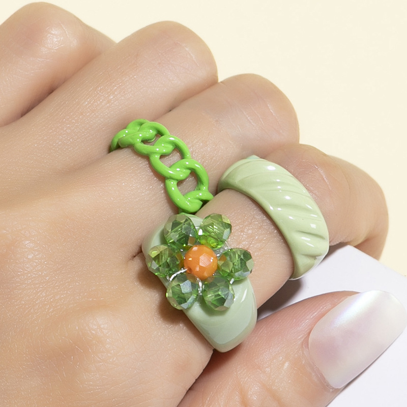 Creative Colorful Flower Niche Open Ring