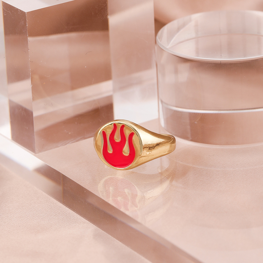 Simple And Fashionable Multi color Flame Ring