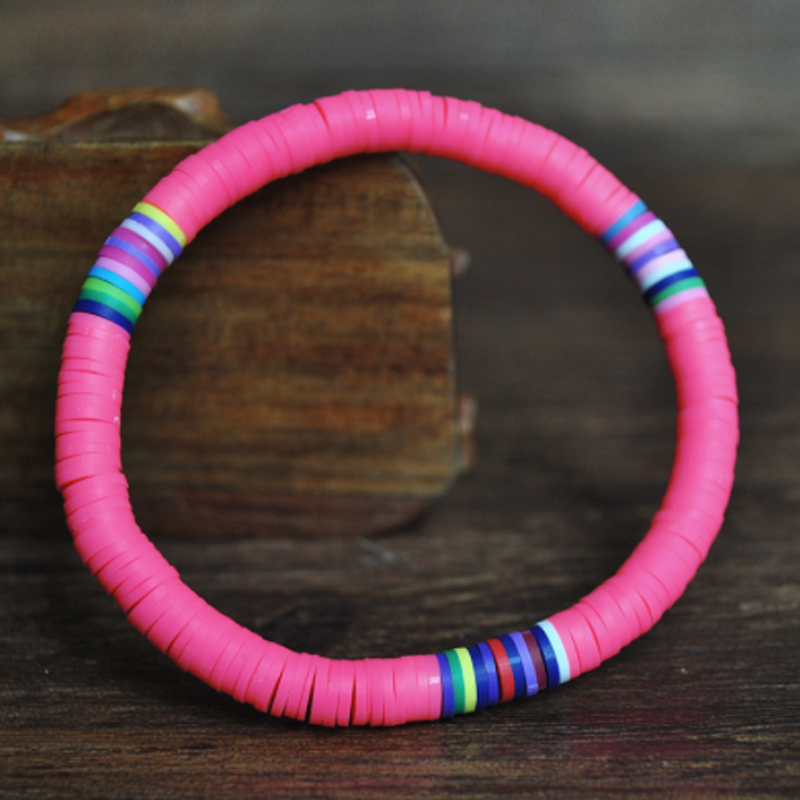 Beach Bohemian Multicolored Clay Bracelet