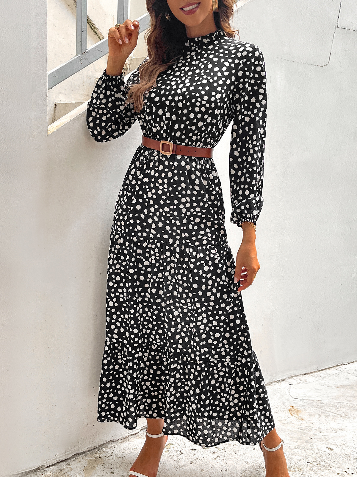 Polka Dot Temperament Commuter Chiffon Dress