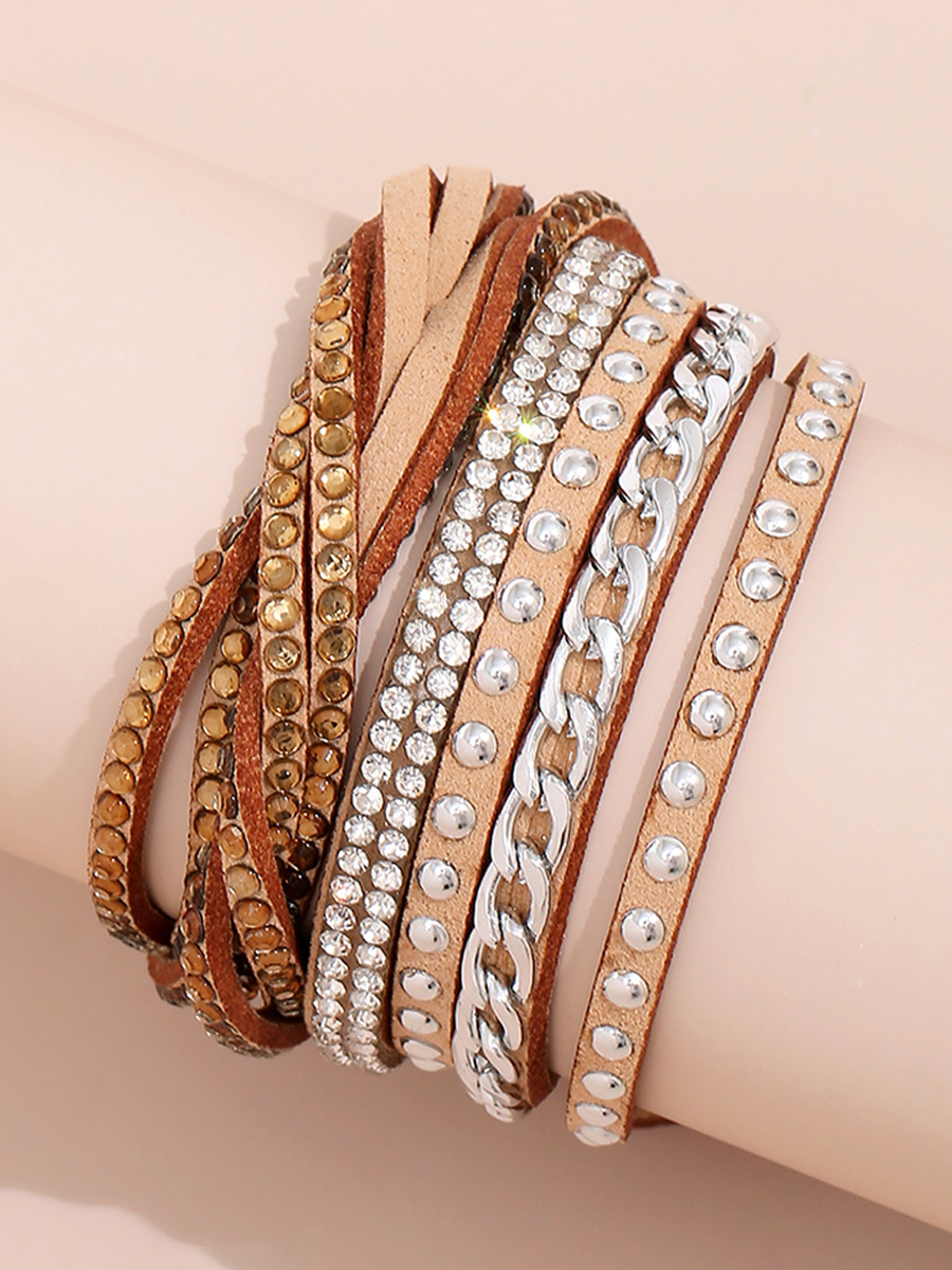 Colorblock Leather Boho Bracelet