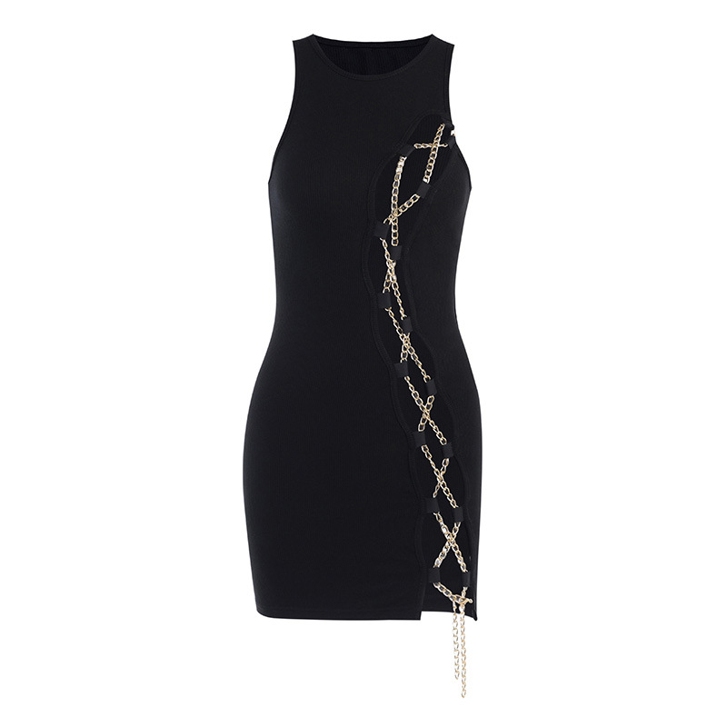 Women Elegant Chain Line Bodycon Dress