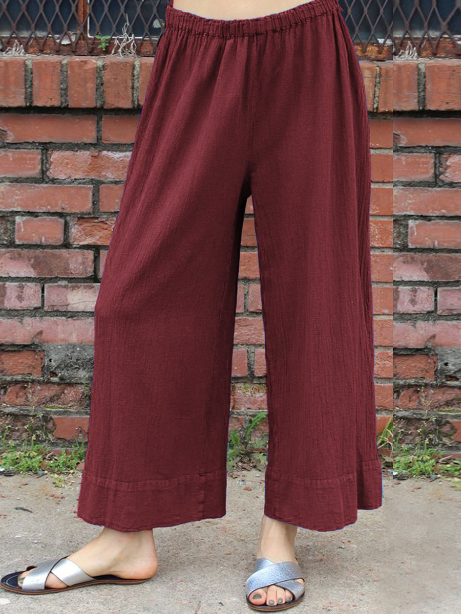 Casual Cotton And Linen Loose Wide leg Pants