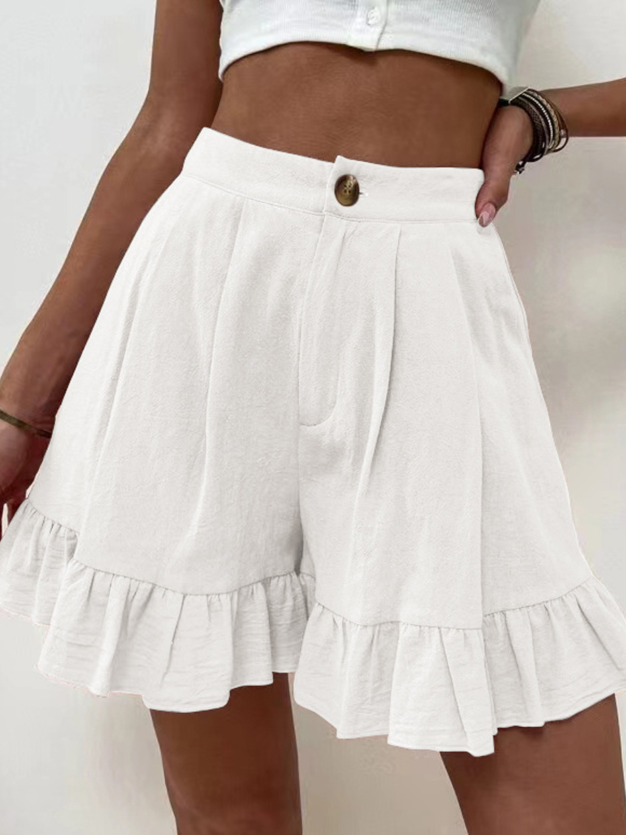 Casual Cotton And Linen Loose Shorts