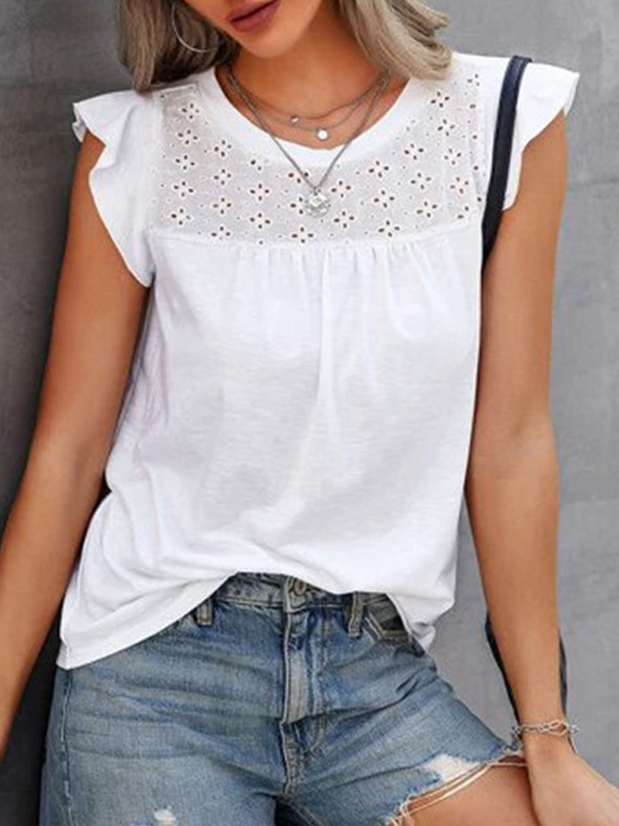 Summer Cutout Casual Short Sleeve T Shirt
