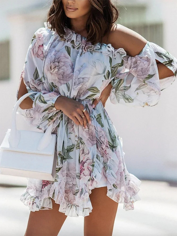 Ladies Elegant Print Dress