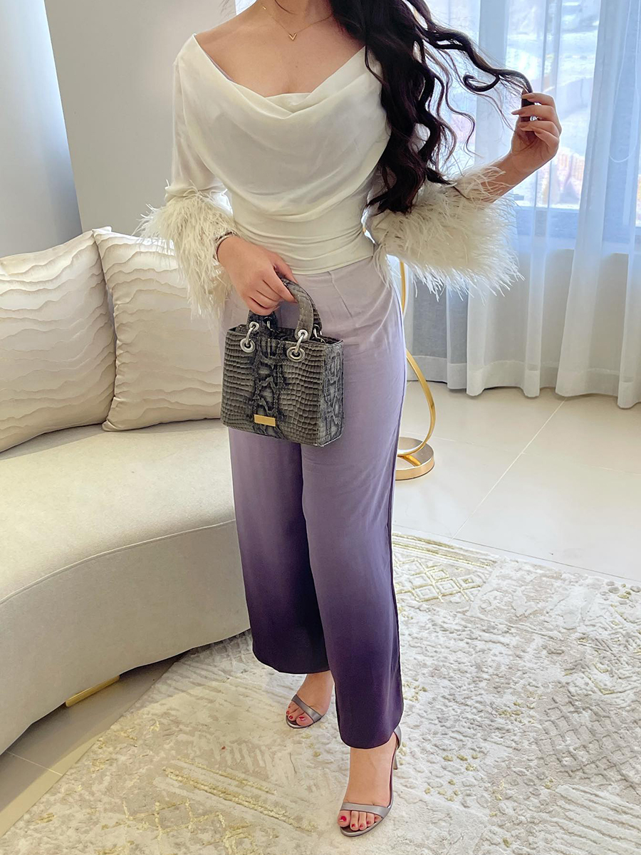 Women's Elegant Fashion Feather Patchwork Casual Jumpsuit