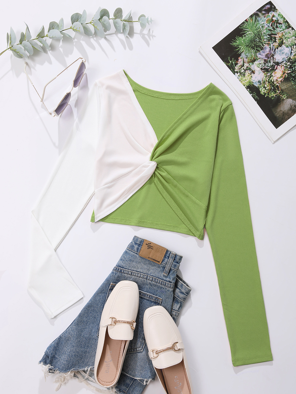 Long Sleeve Women's T Shirt Twist Character Long Sleeve T Shirt Women
