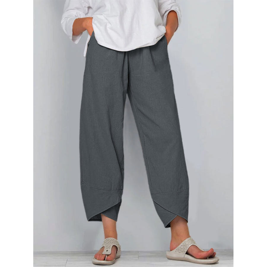 

Pantaloni Casual In Cotone Di Lino Casual Da Donna