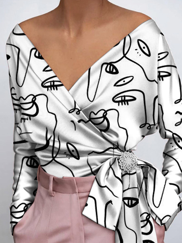Ladies Casual Elegant Print Top