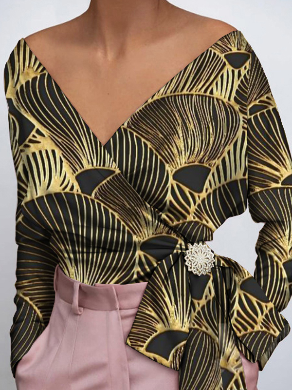 Ladies Casual Elegant Print Top