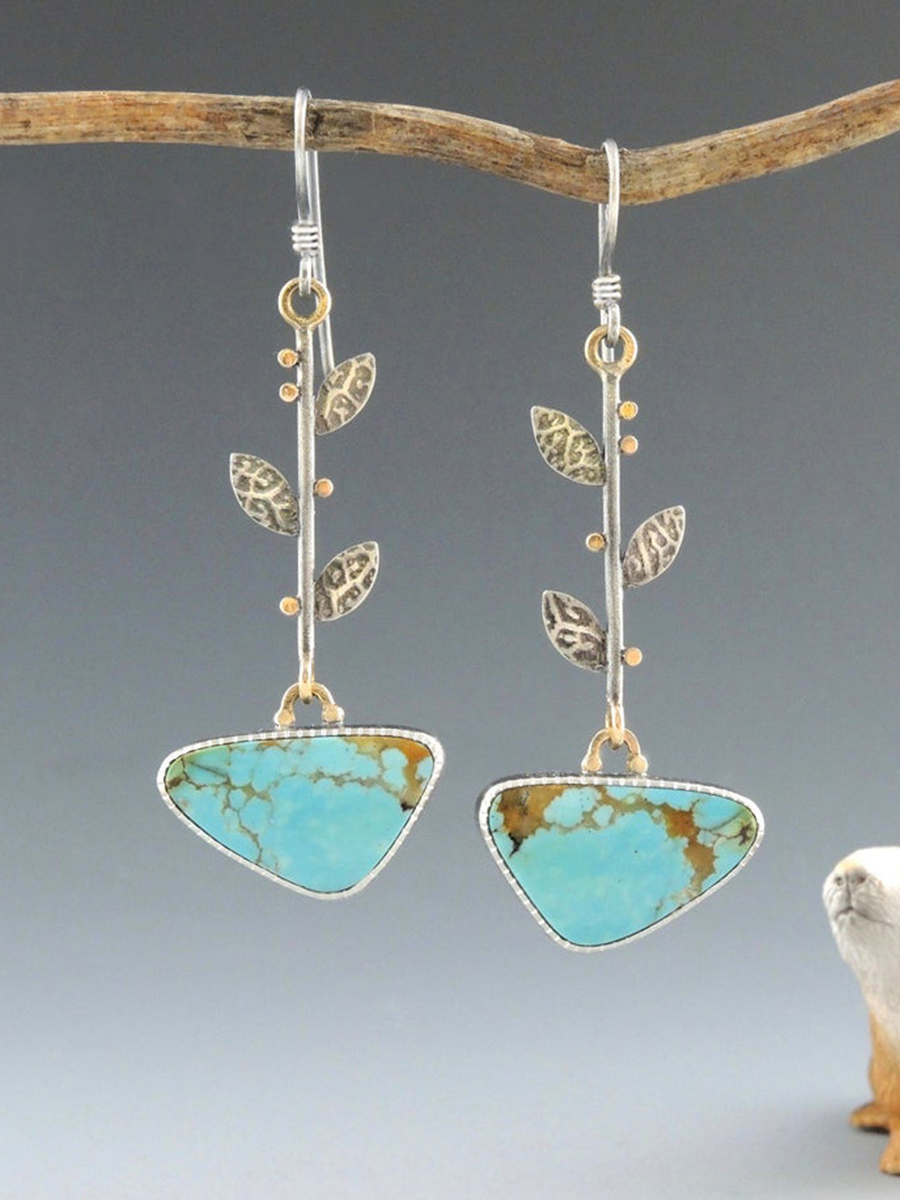 Boho Leaf Stone Earrings