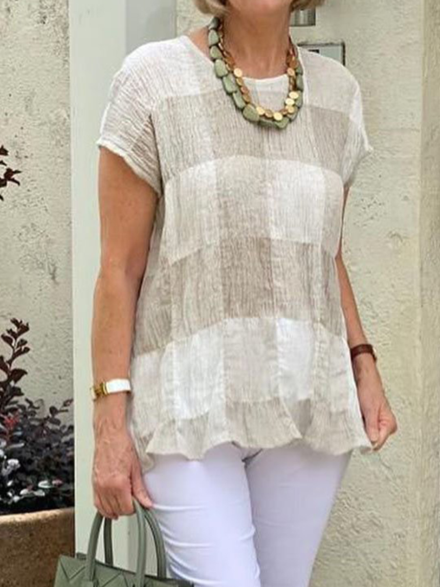 Summer Casual Plaid Blouse