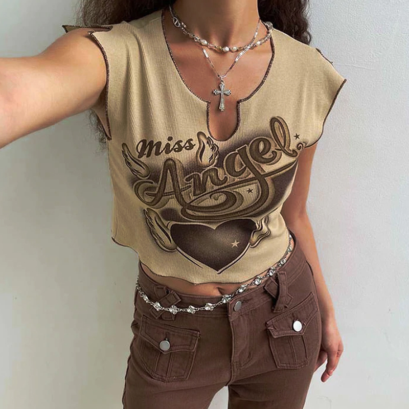 Y2K Spice Girls Miss Angel Crop Top