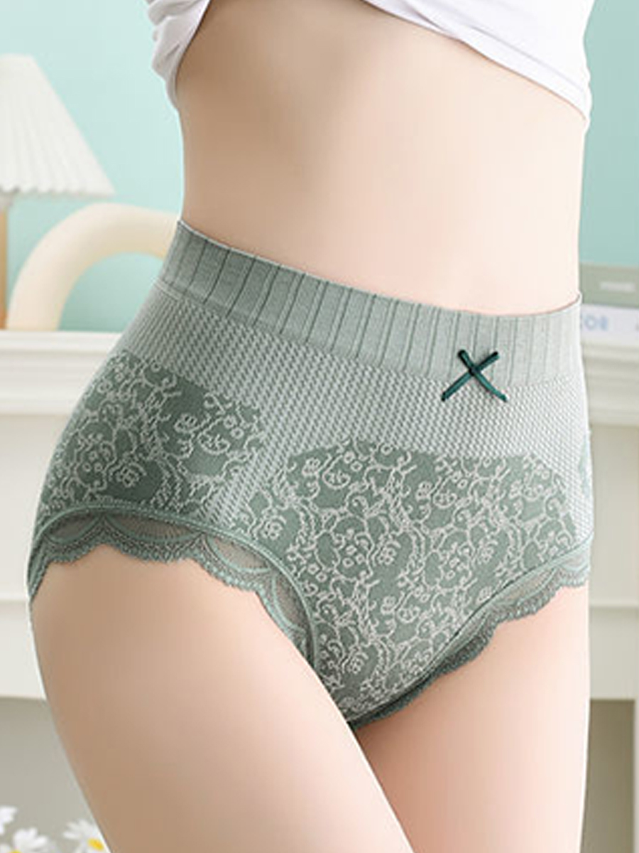 High Waist Lace Comfortable Cotton Panties