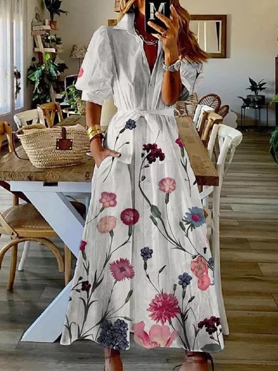 Summer Casual Short sleeved Floral Dress