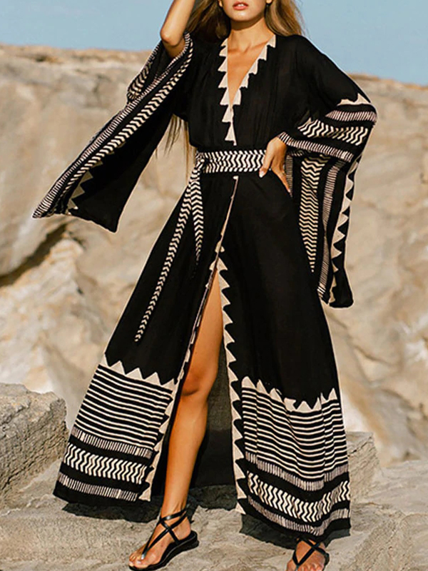 Women's Elegant Boho Print Dress