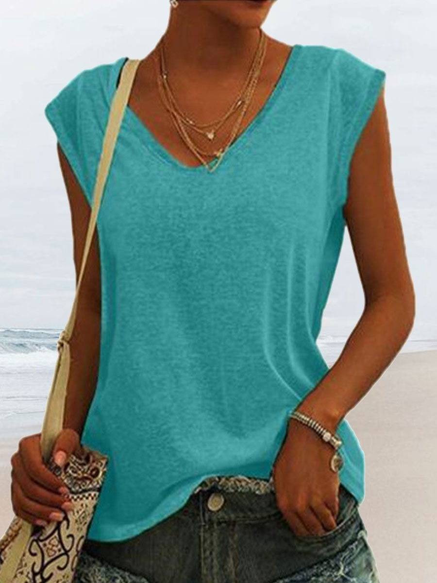 V neck Casual Loose Dandelion Print Short Sleeve T shirt