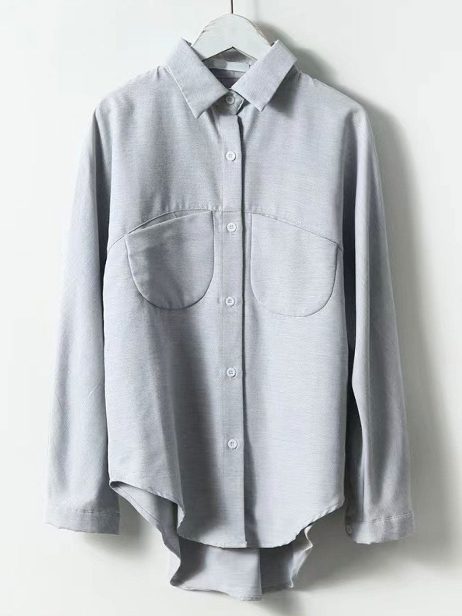 Casual Loose Solid Color Sunscreen Long Sleeve Blouse