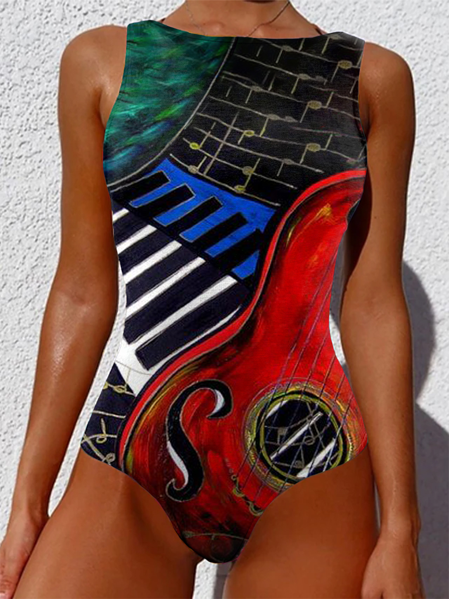 Woman Abstract Figure Swimsuit