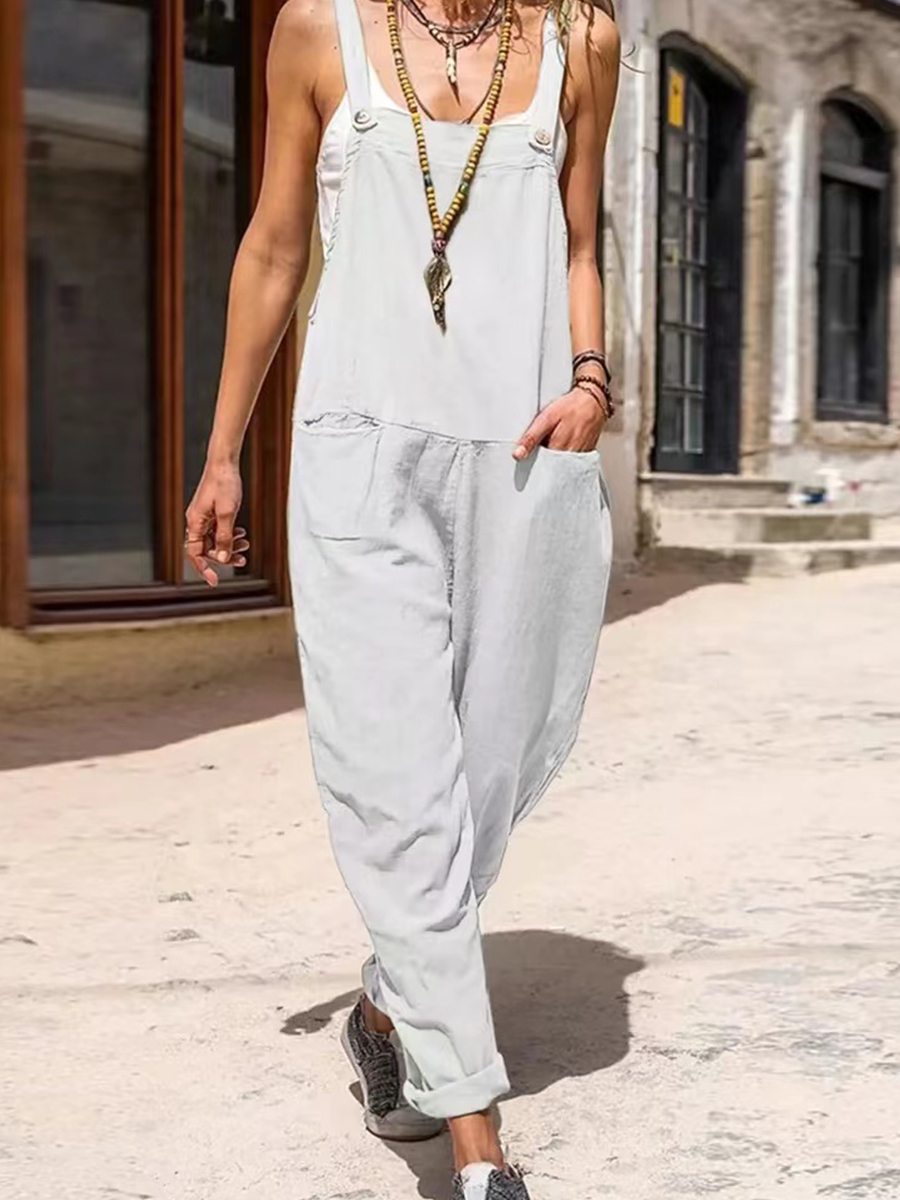 Summer Casual Patchwork Loosen Jumpsuit