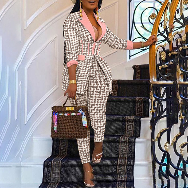 Ladies Elegant Print Suit