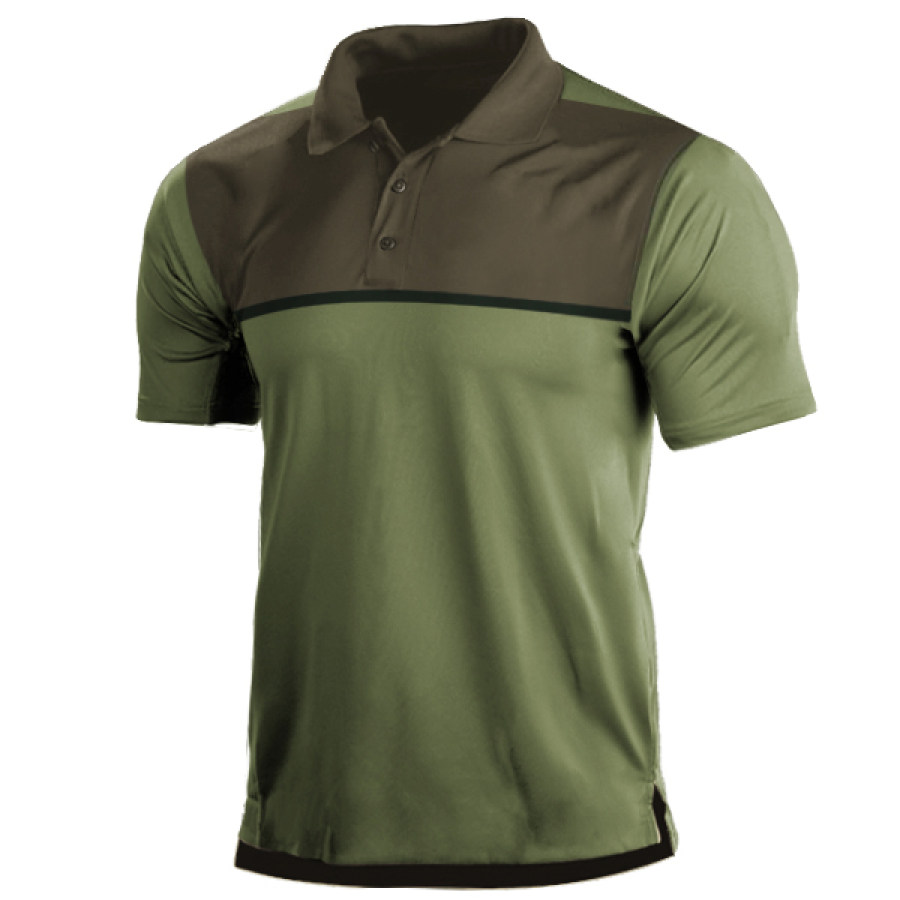 

Men's Outdoor Commuter Business Casual Colorblock Polo Shirt