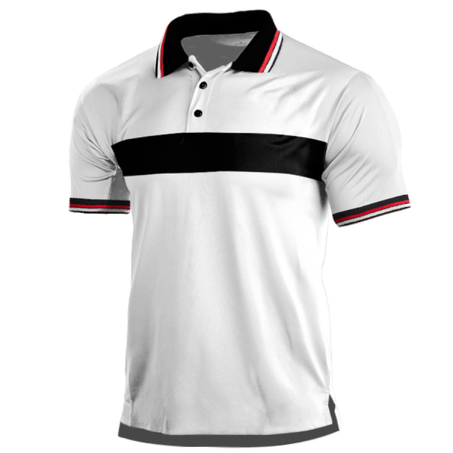 

Men's Outdoor Commuter Business Casual Colorblock Polo Shirt