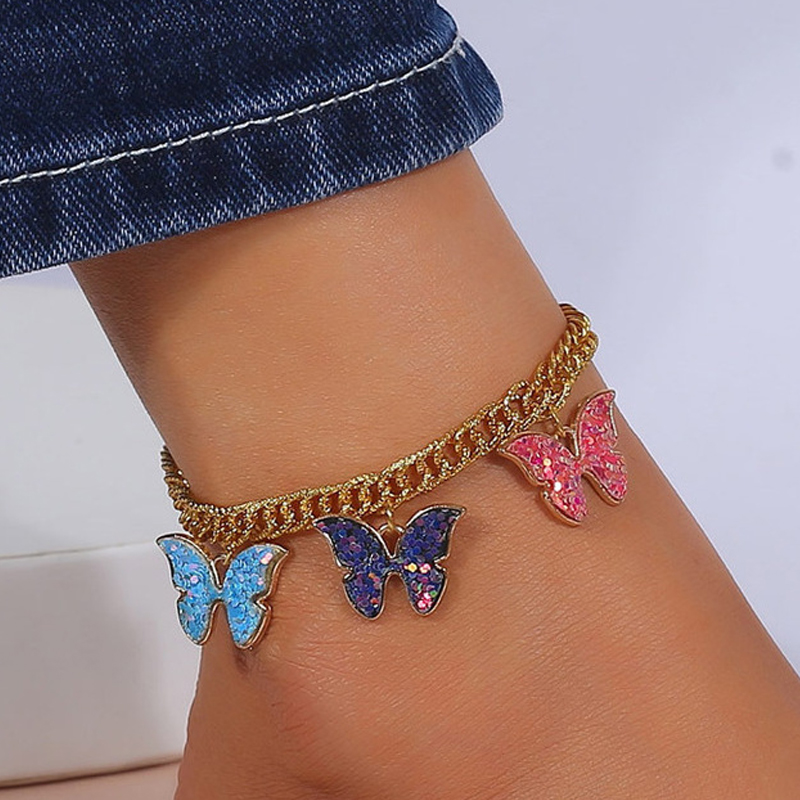 Casual Butterfly Pendant Anklet
