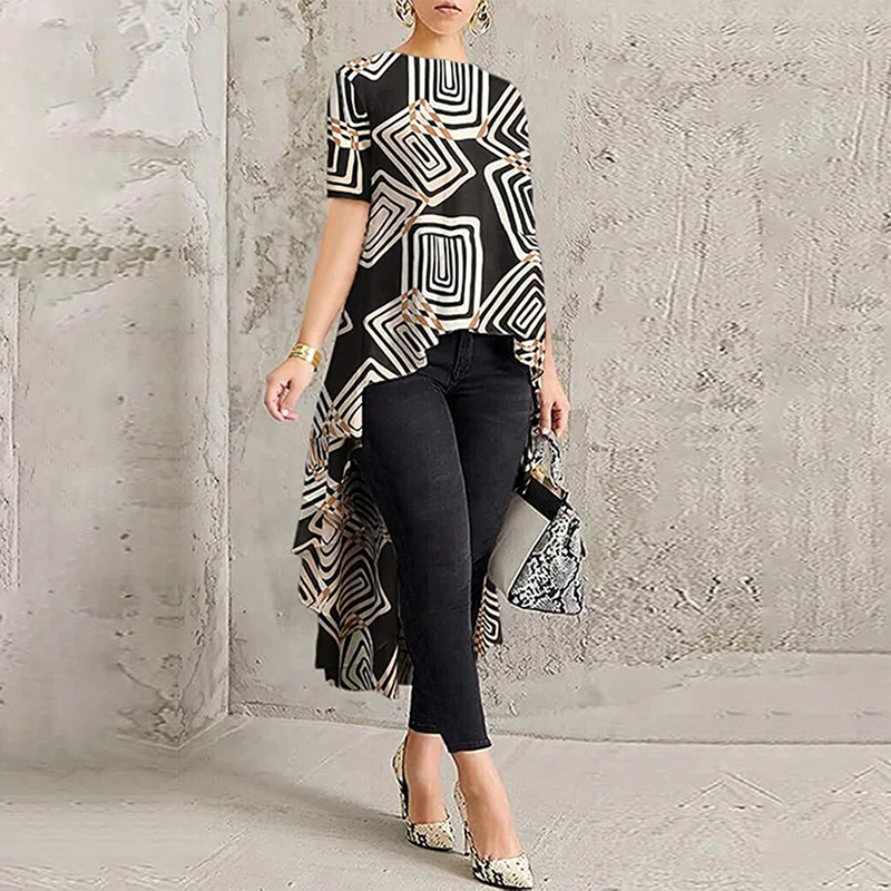 Ladies Elegant Printed Long Sleeve Top