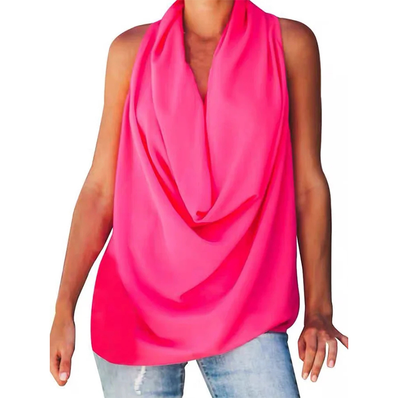 Women's Elegant Chiffon Solid Color Top