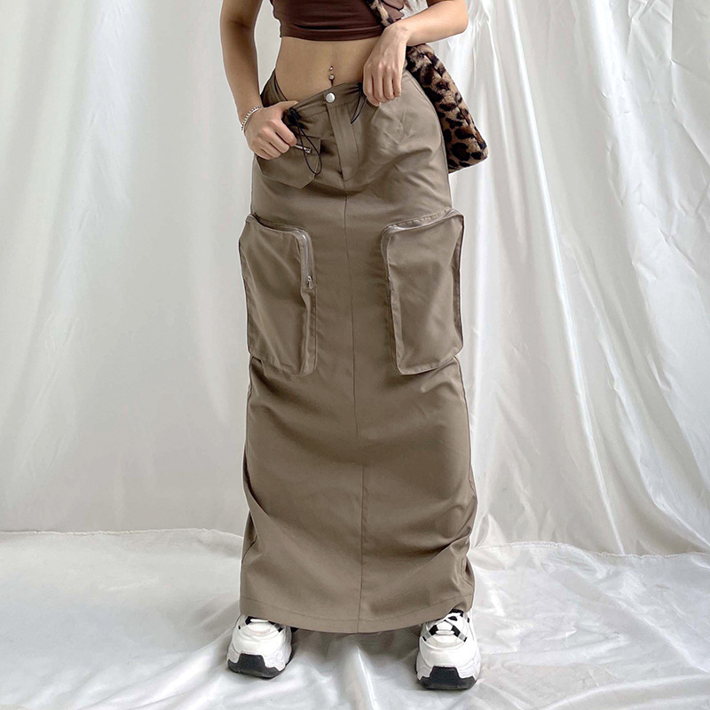 Retro Street Multi pocket Cargo Dress