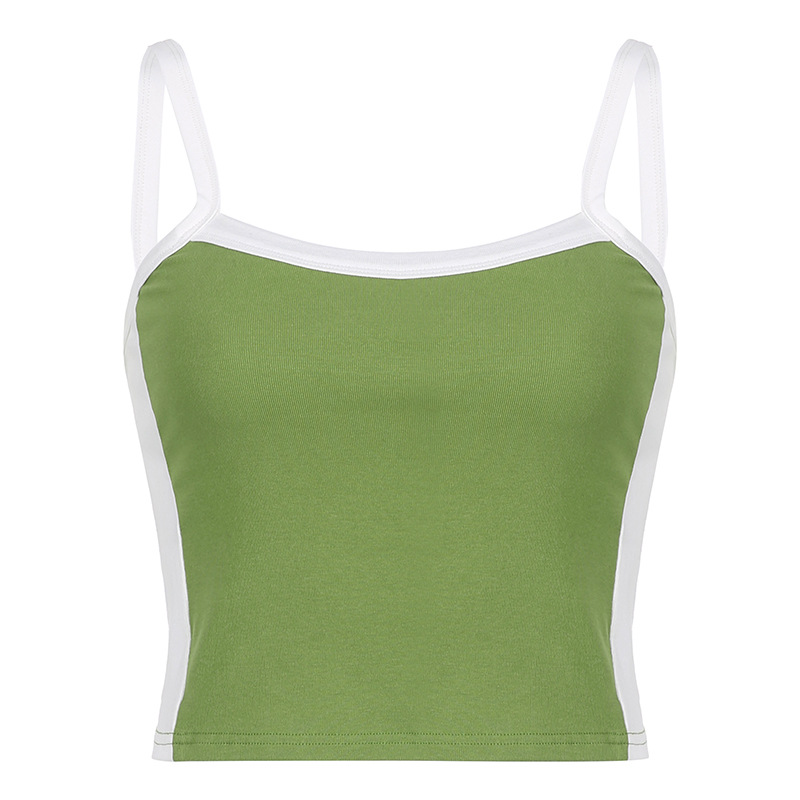 Street Sports Contrast Color Patchwork Tank Top