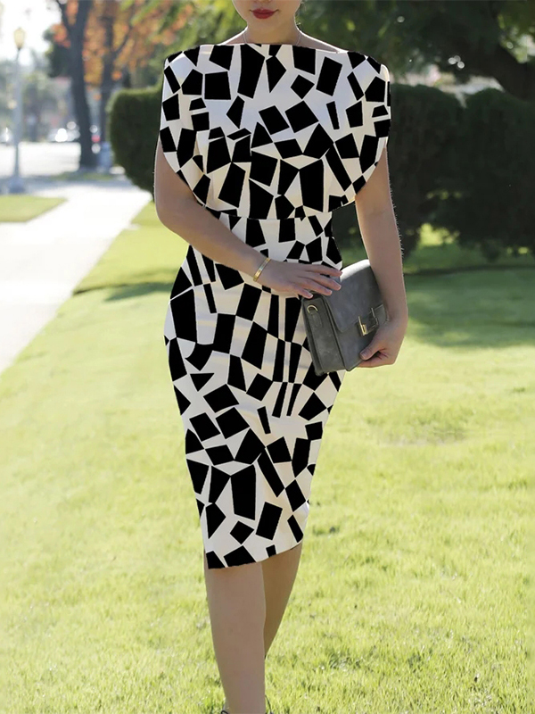 Ladies Elegant Fashion Print Dress