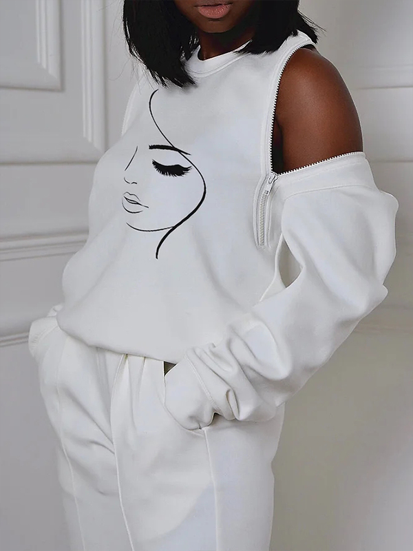 Ladies Casual Printed Long Sleeve Top