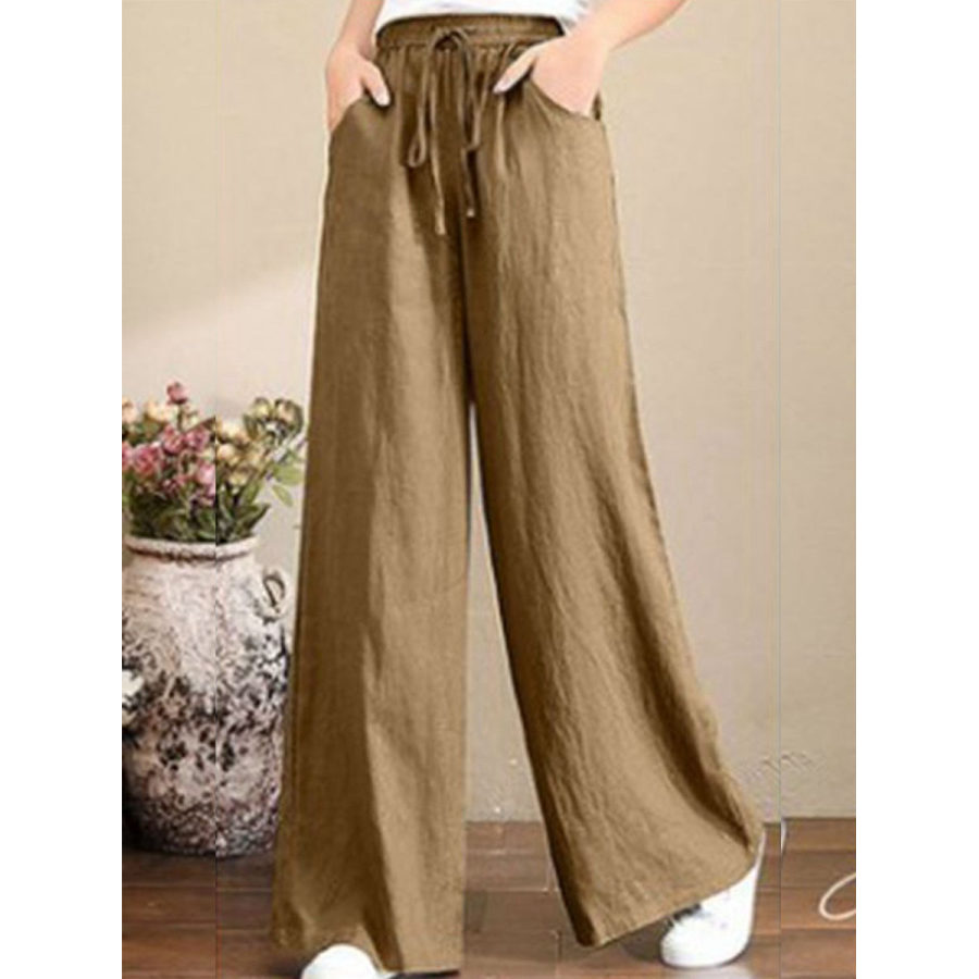 

Literary Cotton And Linen Loose Wide-Leg Pants