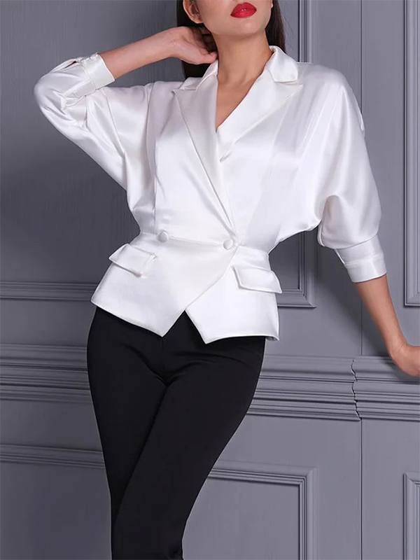 Ladies Elegant Fashion Solid Color Blazer