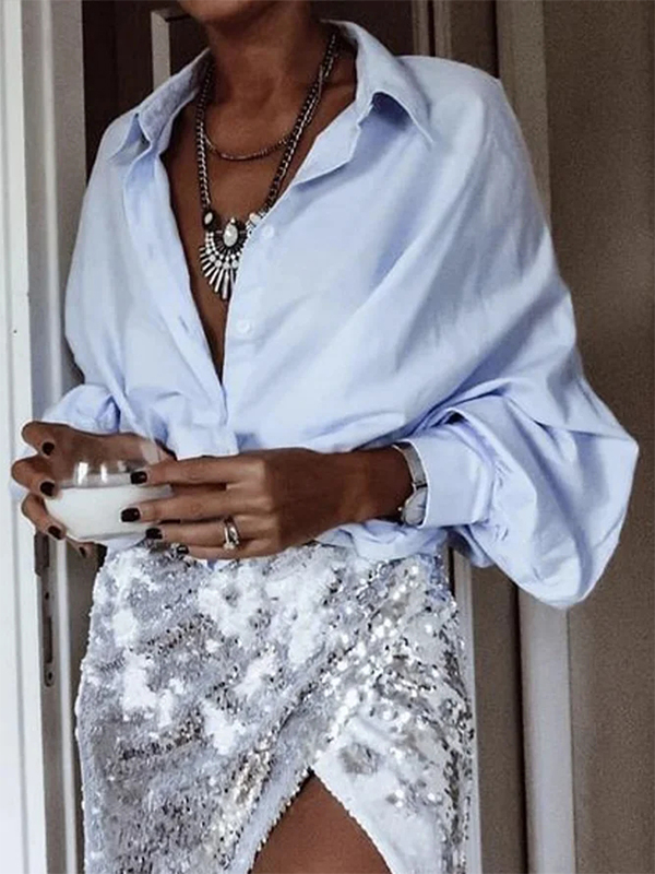 Ladies Elegant Fashion Lapel Shirt