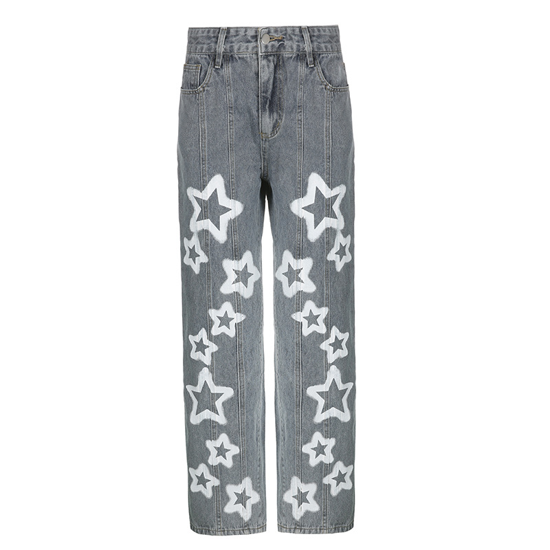 Women's Street Star Print Jeans