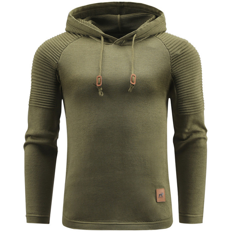 

Men's Simple Casual Long Sleeve Sports Hooded Knit Sweater