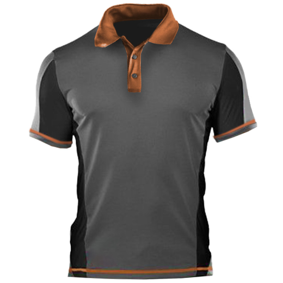 

Men's Outdoor Colorblock Polo Neck T-Shirt