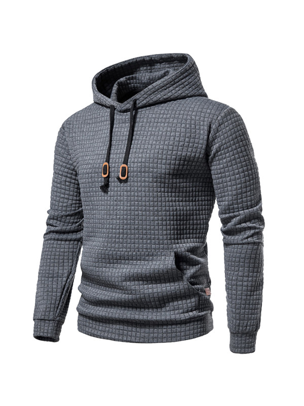 Men's Outdoor Solid Casual Jacquard Hoodie