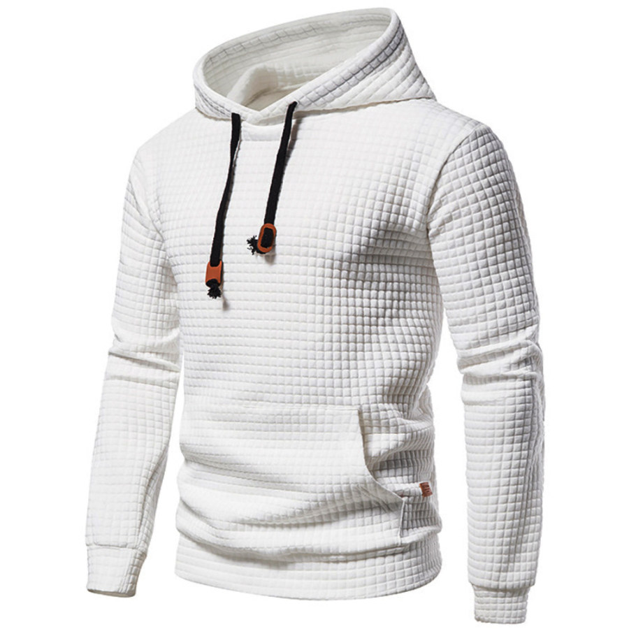 

Men's Outdoor Solid Casual Jacquard Hoodie