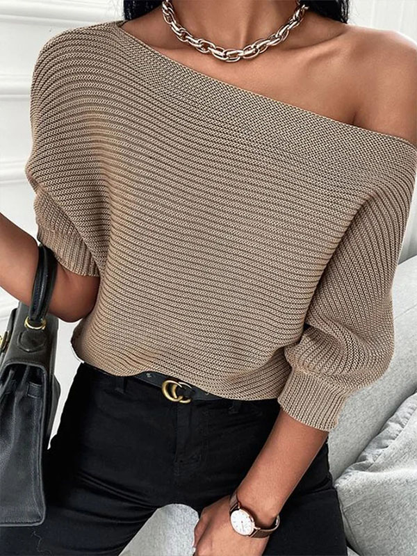 Ladies Elegant Pullover Loose Knit Sweater