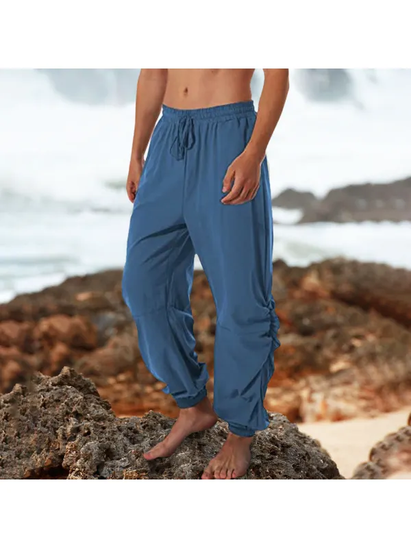 Men's Linen Casual Drawstring Loose Pants - Timetomy.com 